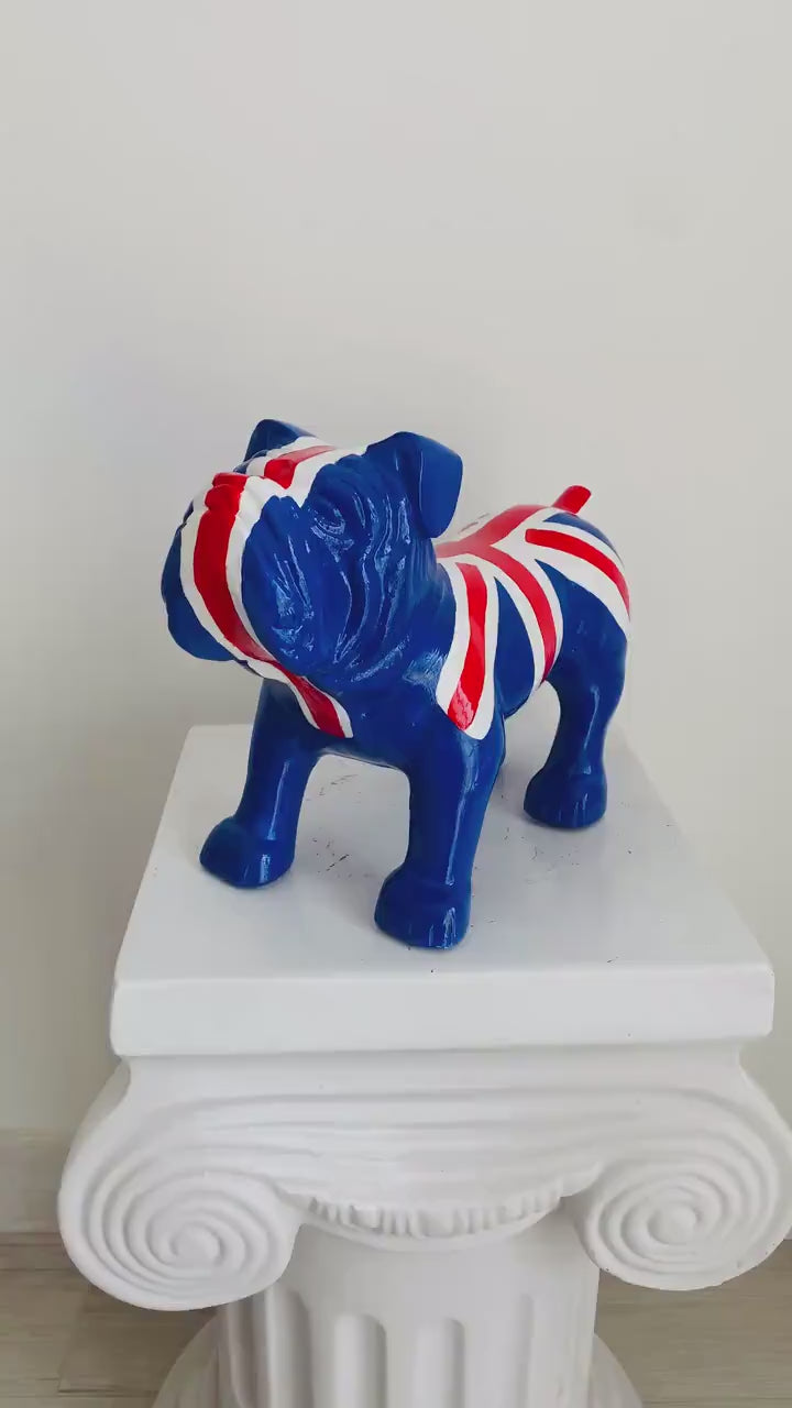 British Flag Design Bulldog Statue