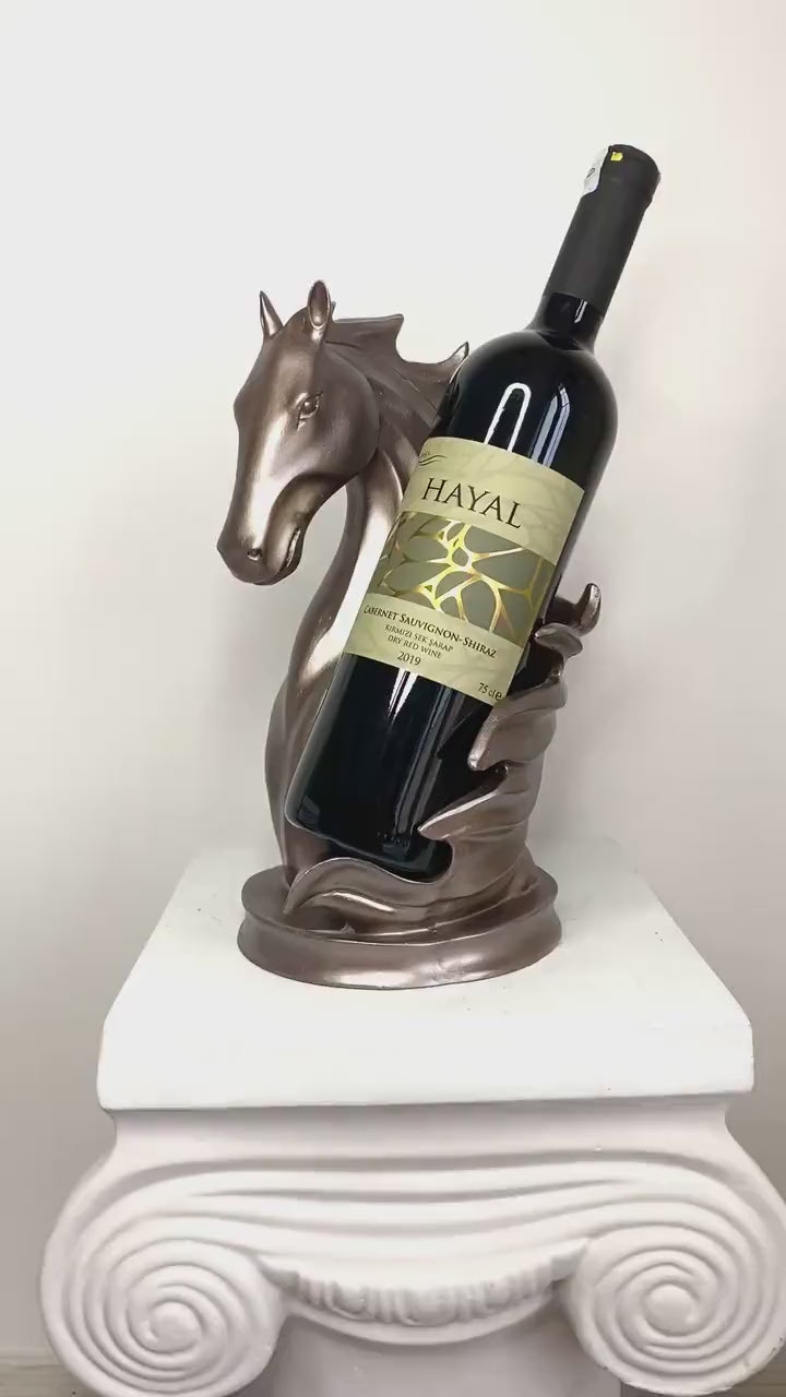 Horse Wine Rack Holder in Gold