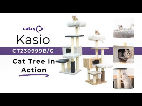 Kasio 6-Level Modern and Minimalistic Cat Tree with Premium Shag Fur