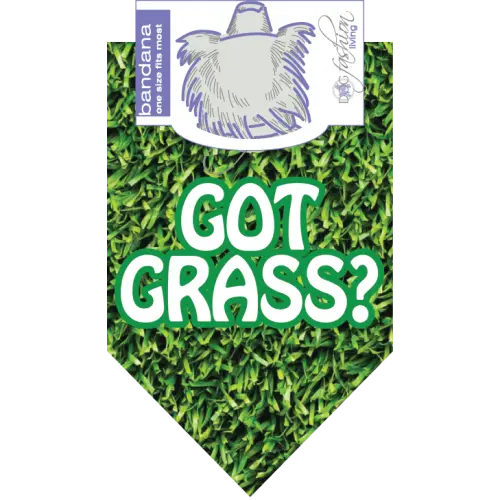 "Got Grass" Dog Bandana by Dog Fashion Living