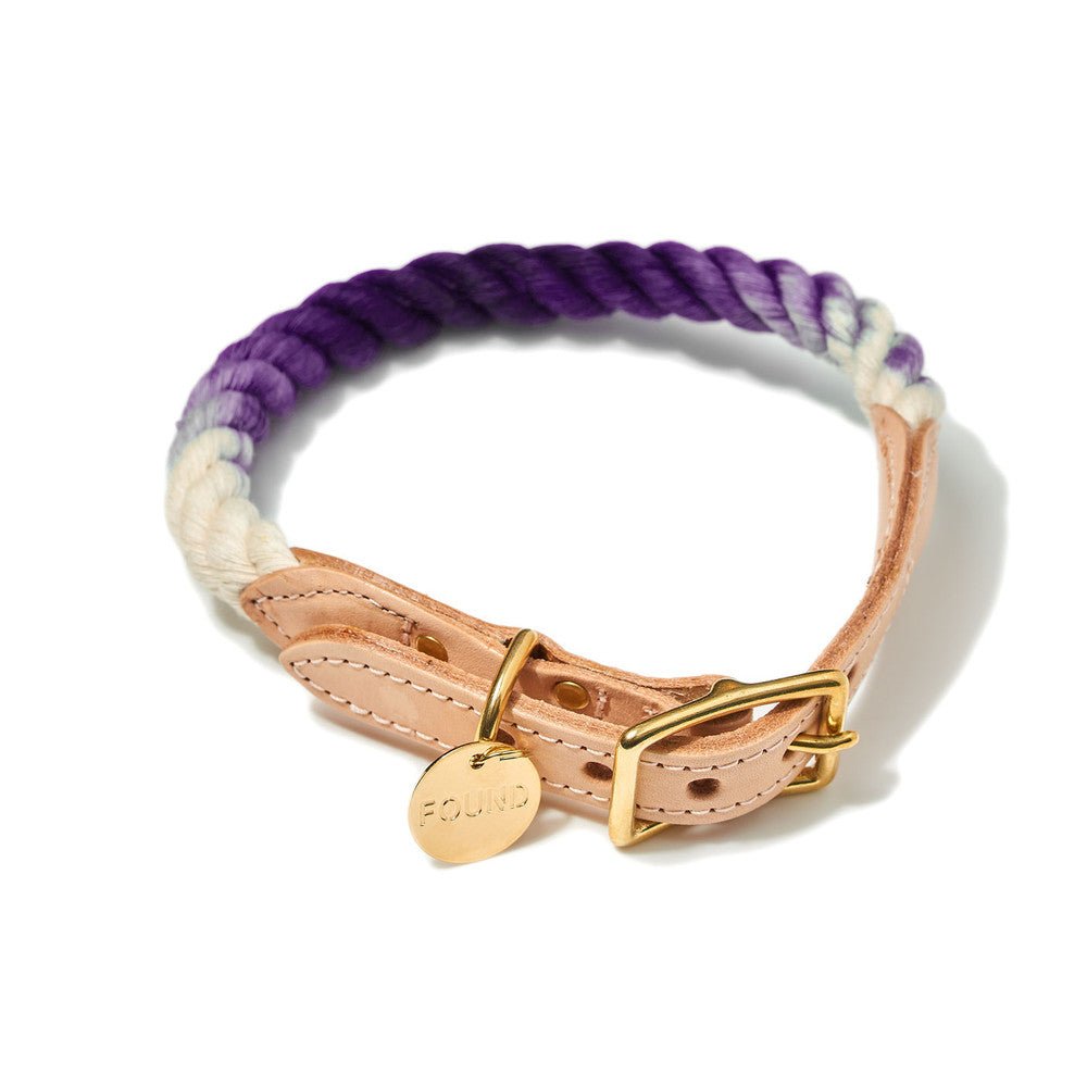 Purple Ombre Cotton Rope Cat & Dog Collar