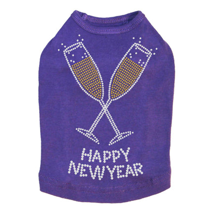 Happy New Year Champagne Glasses - Dog Tank