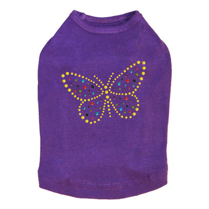 Yellow Dotted Butterfly - Dog Tank