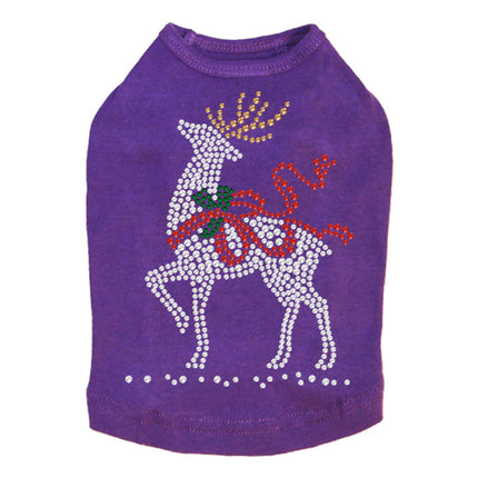 Reindeer with Red Bow - Dog Tank