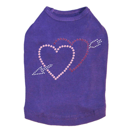 Pink & Purple Hearts with Arrow - Dog Tank