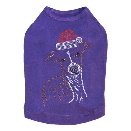 Italian Greyhound Face with Santa Hat - Dog Tank