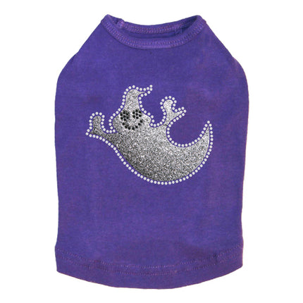 Silver Glitter Ghost - Dog Tank