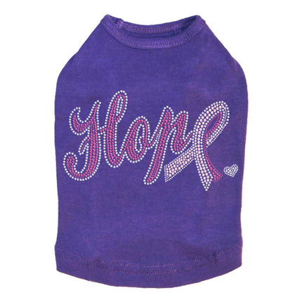 Hope with Cancer Ribbon - Dog Tank