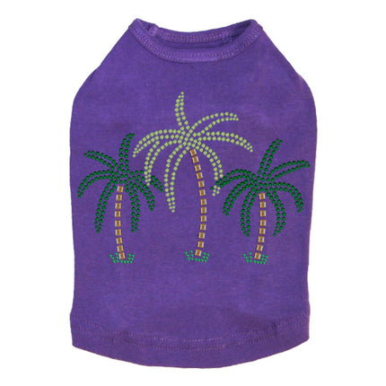 Palm Trees (Green Rhinestones) - Dog Tank