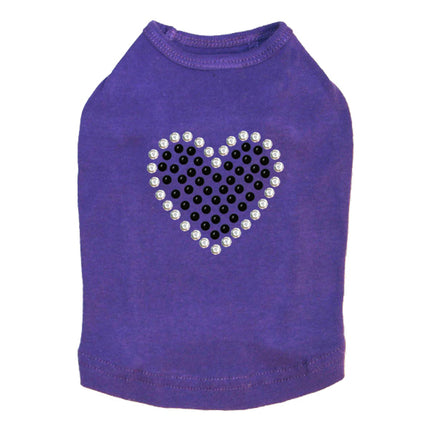 Black Rhinestone Heart - Dog Tank