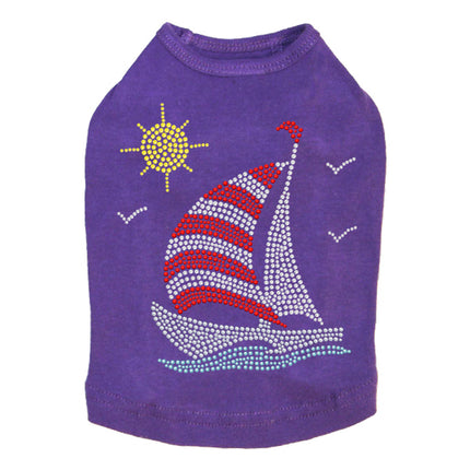 Sailboat (Rhinestone & Nailhead) - Dog Tank