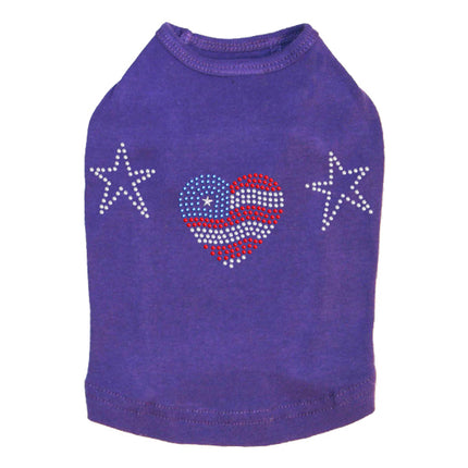 Patriotic Heart with Stars - Dog Tank