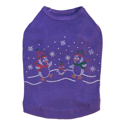 Penguin Family with Snowflakes - Dog Tank