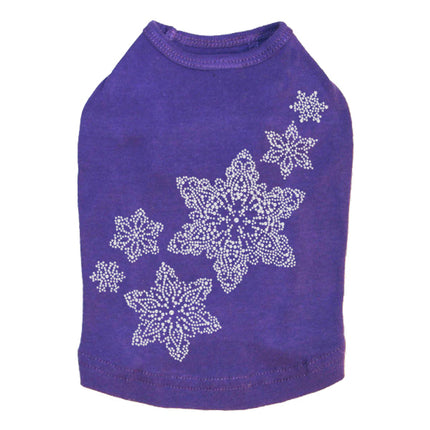 Rhinestone Snowflakes - Dog Tank