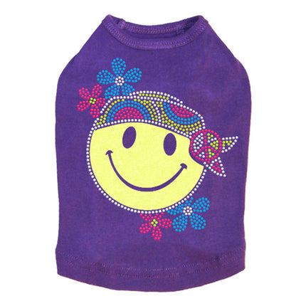 Happy Face Hippy - Dog Tank