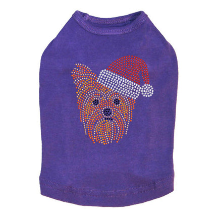 Yorkie Face 2 with Santa Hat - Dog Tank