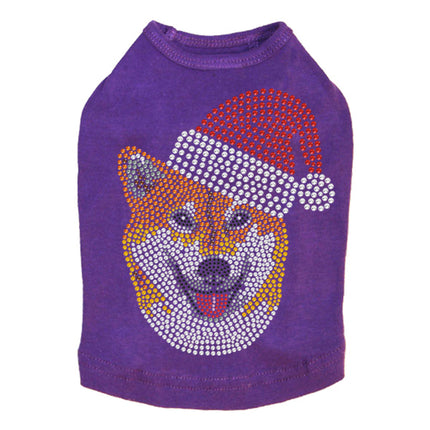 Shiba Inu with Santa Hat - Dog Tank