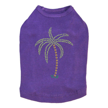 Palm Tree (Green Rhinestones) - Dog Tank