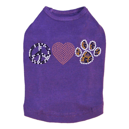 Peace, Love, Paw (Animal Print) - Dog Tank