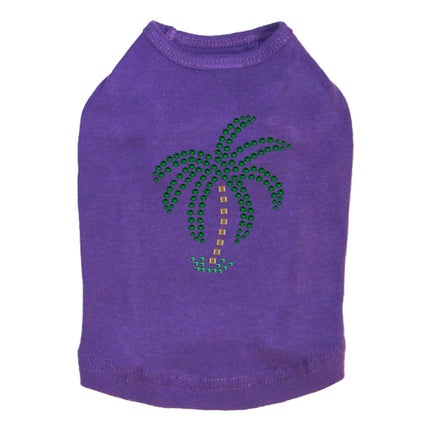 Palm Tree (Green Rhinestones - Small) - Dog Tank