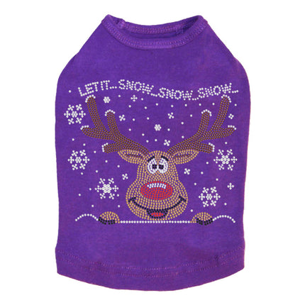 Let it Snow - Red Nose Reindeer - Dog Tank