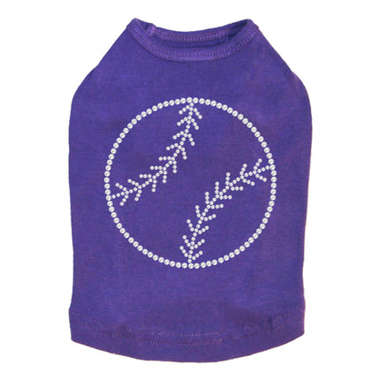 Baseball (Rhinestone Outline) - Dog Tank