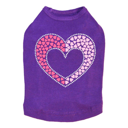 Pink & Light Pink Nailhead Hearts - Dog Tank