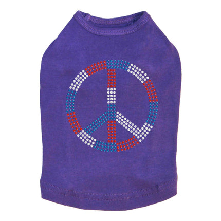 Peace Sign (Red, White, & Blue) - Dog Tank