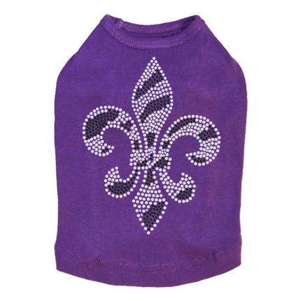 Fleur de Lis (Zebra Print) - Dog Tank