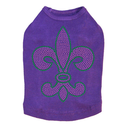 Fleur de Lis Purple & Green - Dog Tank