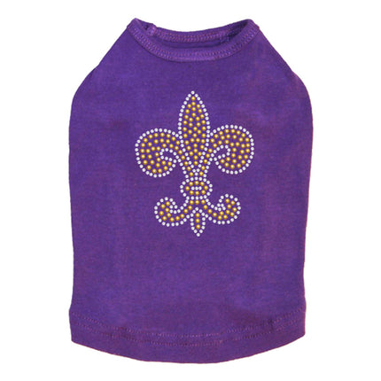 Fleur de Lis (Gold Rhinestuds) - Dog Tank