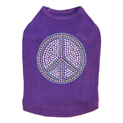 Peace Sign (Blue) - Dog Tank