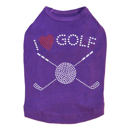 I Love Golf (Small) - Dog Tank