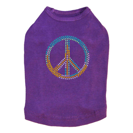 Peace Sign (Blue, Orange, Yellow, & Green) - Dog Tank