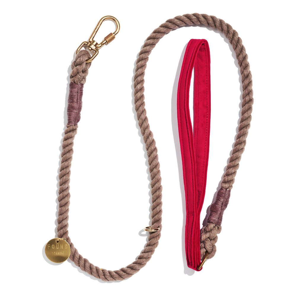 Red Washable Velvet Animal Leash