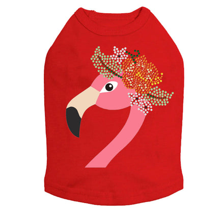 Flamingo with Flowers - Dog Tank