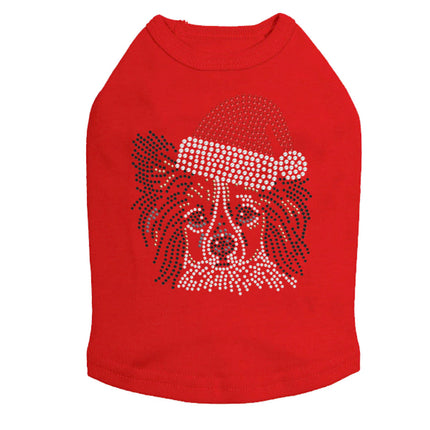 Papillon with Santa Hat - Dog Tank