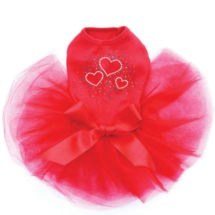 Three Hearts with Multicolored Studs - Custom Tutu