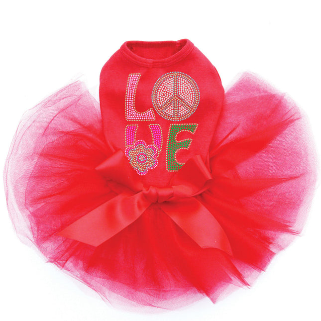 Love with Peace Sign & Flower - Custom Tutu