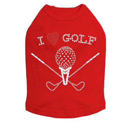 I Love Golf (Large) - Dog Tank