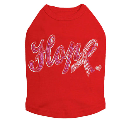 Hope with Cancer Ribbon - Dog Tank