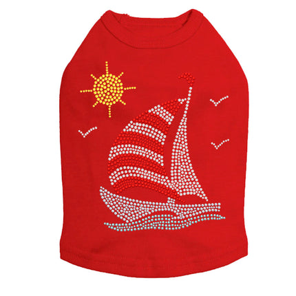 Sailboat (Rhinestone & Nailhead) - Dog Tank