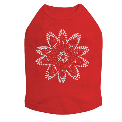 Red Rhinestone Flower - Dog Tank