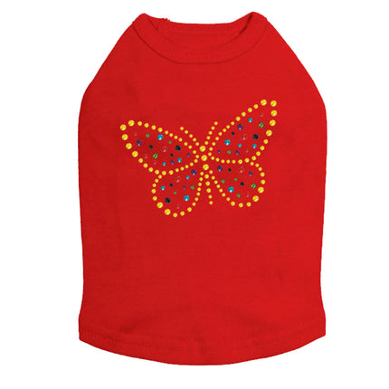 Yellow Dotted Butterfly - Dog Tank