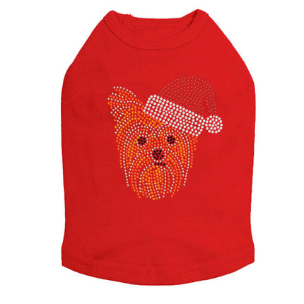 Yorkie Face 2 with Santa Hat - Dog Tank