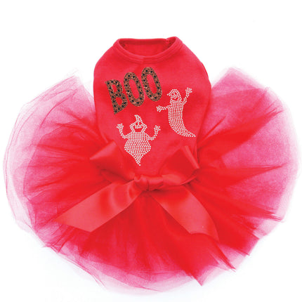 Orange Glitter Boo with Rhinestone Ghost - Custom Tutu