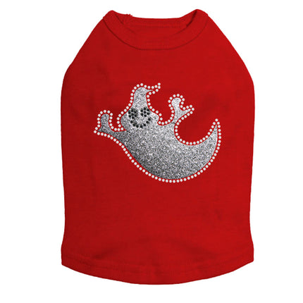 Silver Glitter Ghost - Dog Tank