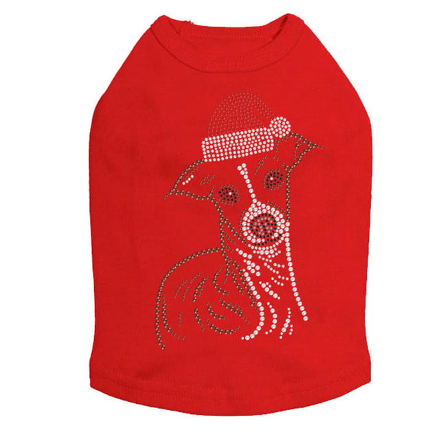 Italian Greyhound Face with Santa Hat - Dog Tank