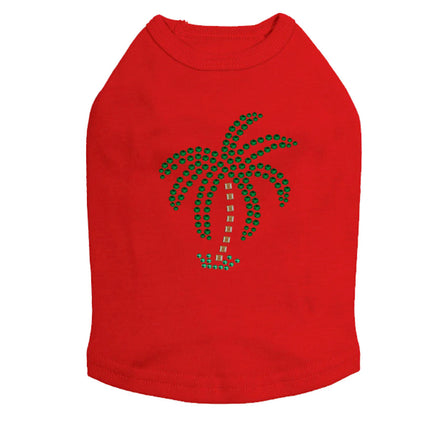 Palm Tree (Green Rhinestones - Small) - Dog Tank