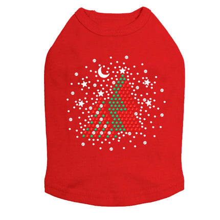 Red & Green Christmas Trees with Snowflakes - Dog Tank